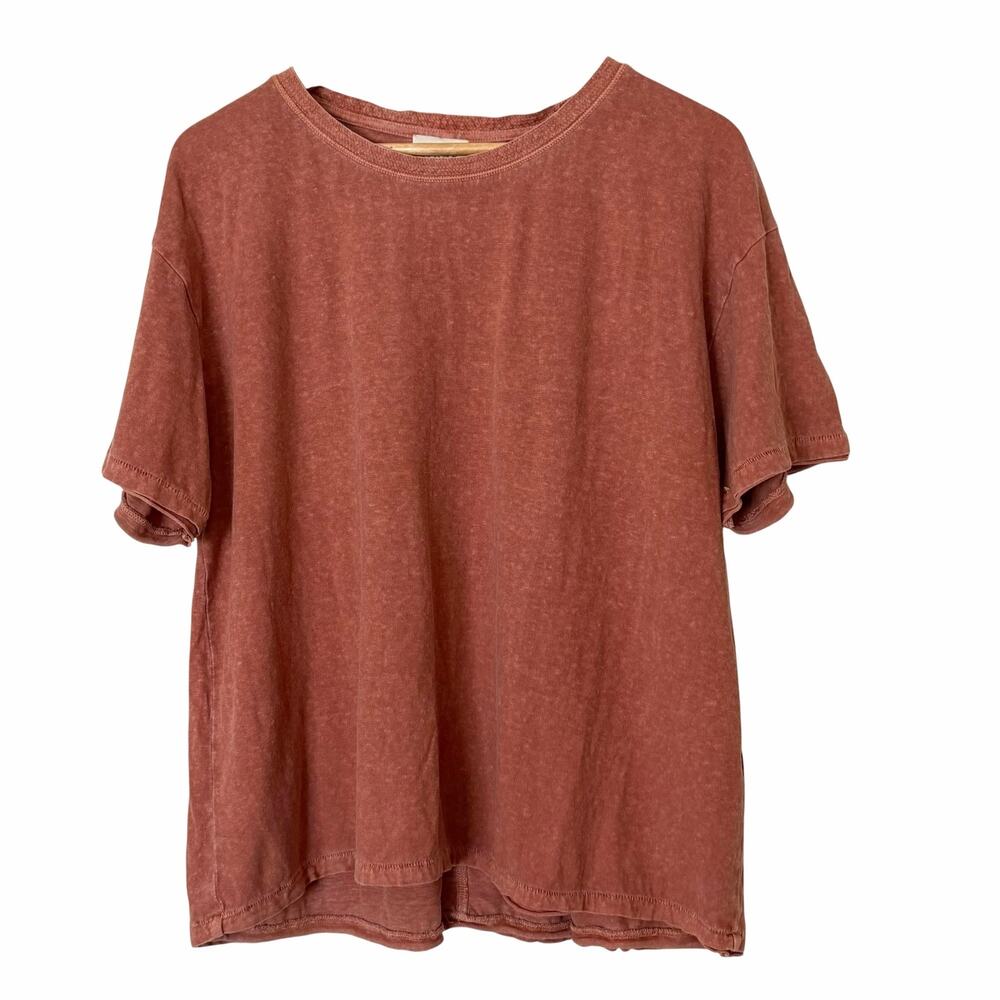 WRAP LONDON Women's Hemp & Organic Cotton Relaxed Boxy T-Shirt Terracotta, 14